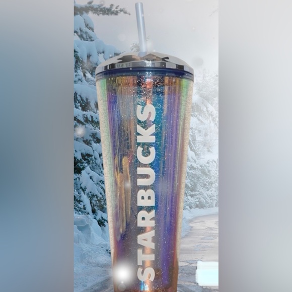 Starbucks Blue Chromatic Glitter Iridescent Dome Tumbler Cup 24oz Holiday 2023 - Picture 6 of 8